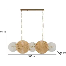 Suspension en métal et verre 100 x 23 x 94 cm Osaka