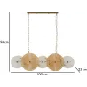 Suspension en métal et verre 100 x 23 x 94 cm Osaka