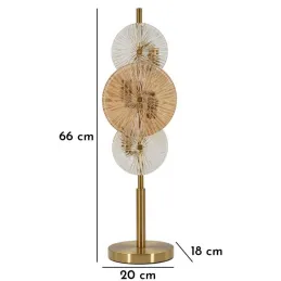 Lampe à poser en métal et verre 20 x 18 x 66 cm Osaka