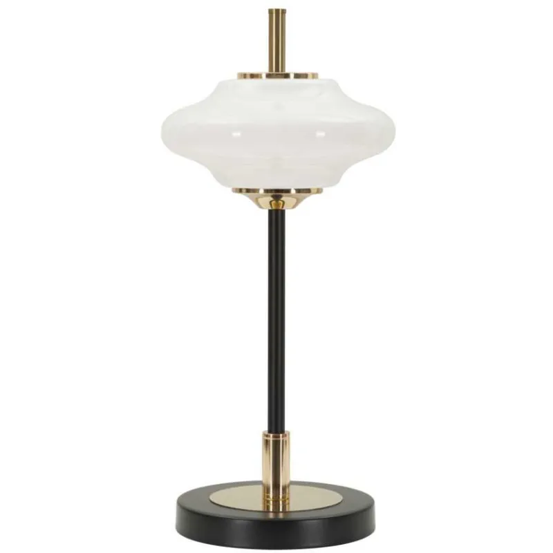 Lampe à poser en métal et verre 22 x 46 cm Vintage