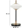 Lampe à poser en métal et verre 22 x 46 cm Vintage