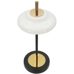 Lampe à poser en métal et verre 22 x 46 cm Vintage