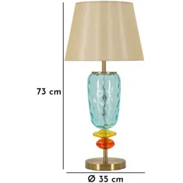 Lampe à poser en verre et métal Colorful 35 x 73 cm