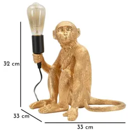 Lampe à poser en polyrésine Monkey 33 x 33 x 32 cm