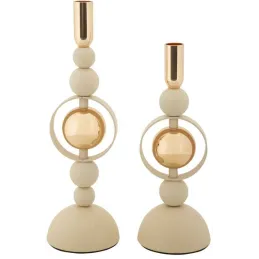 Bougeoir en métal Saturne (Lot de 2)