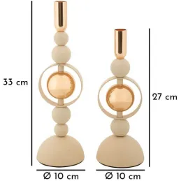Bougeoir en métal Saturne (Lot de 2)