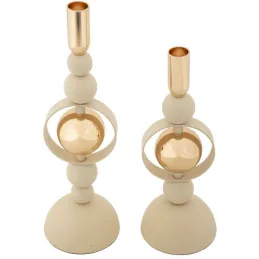 Bougeoir en métal Saturne (Lot de 2)