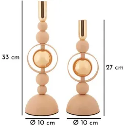 Bougeoir en métal Saturne (Lot de 2)