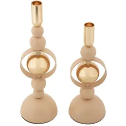 Bougeoir en métal Saturne (Lot de 2)