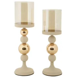 Bougeoir en métal Glazed (Lot de 2)