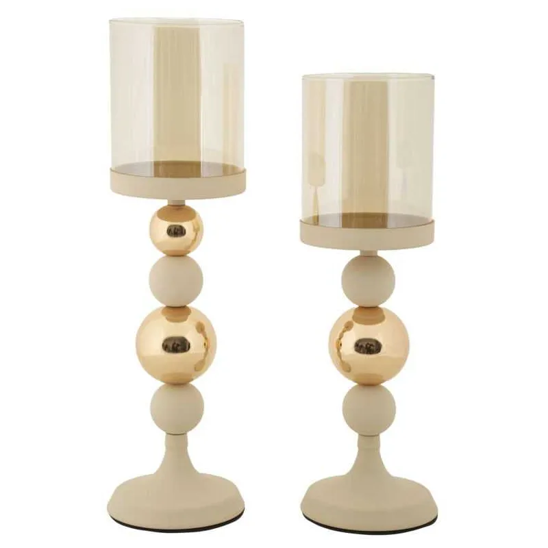 Bougeoir en métal Glazed (Lot de 2)