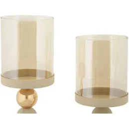 Bougeoir en métal Glazed (Lot de 2)