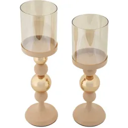 Bougeoir en métal Glazed (Lot de 2)