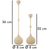 Bougeoir en métal Slimmy (Lot de 2)