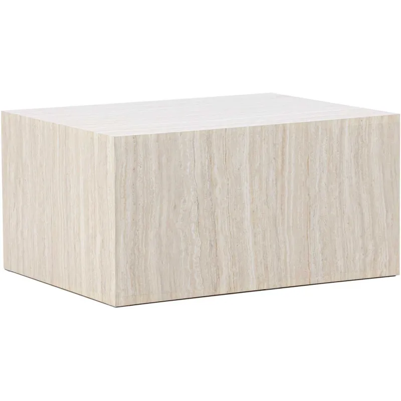 Table basse en MDF effet travertine York 40 x 60 x 80 cm