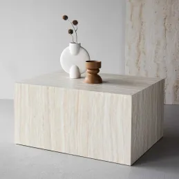 Table basse en MDF effet travertine York 40 x 60 x 80 cm