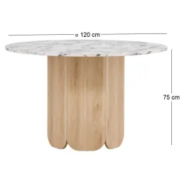 Table repas en MDF Tekla 120 x 75 cm