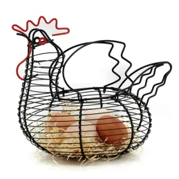 Panier à  œufs poule en métal