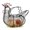 Panier à  œufs poule en métal