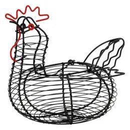 Panier à  œufs poule en métal