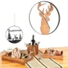 Horloge en bois et métal Cerf