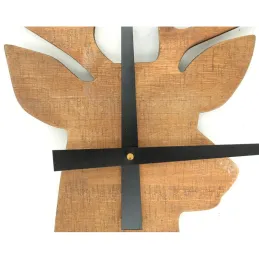Horloge en bois et métal Cerf