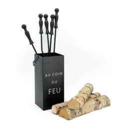 Serviteur de cheminée moderne 4 accessoires