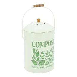 Pot à compost en métal beige