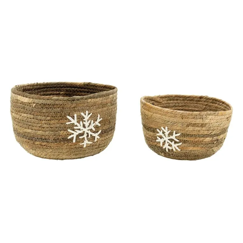 Cache-pots flocon en abaca