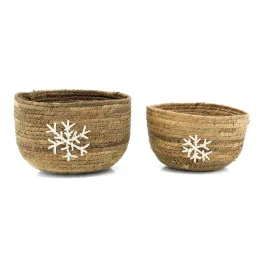 Cache-pots flocon en abaca