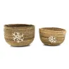 Cache-pots flocon en abaca