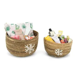 Cache-pots flocon en abaca