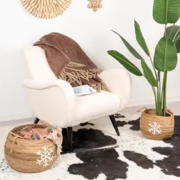 Cache-pots flocon en abaca