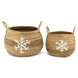 Cache-pots flocon en abaca