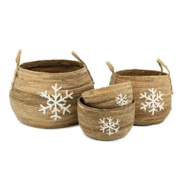 Cache-pots flocon en abaca