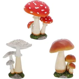 Champignons en résine (Lot de 3)