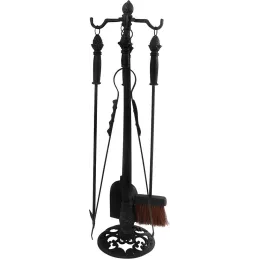 Set 4 accessoires de cheminée en fonte