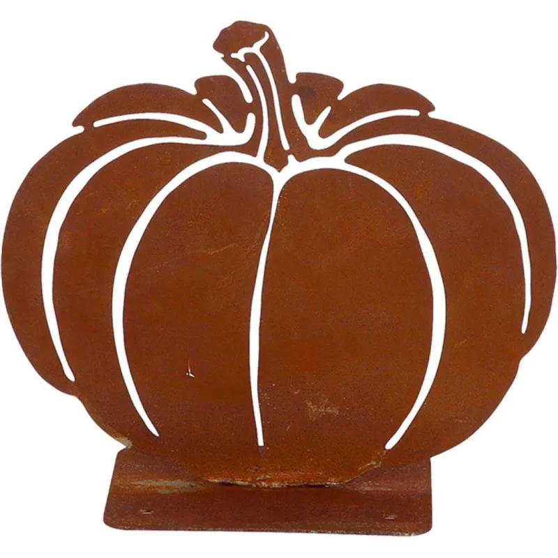 Courge décorative en métal rouillé