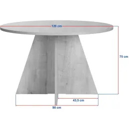 Table à manger ronde en aggloméré Virella