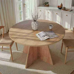 Table à manger ronde en aggloméré Virella