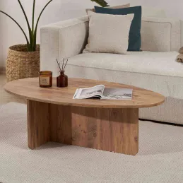 Table basse ovale en aggloméré Orba