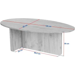 Table basse ovale en aggloméré Orba