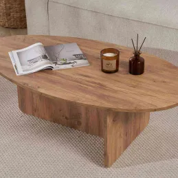 Table basse ovale en aggloméré Orba