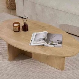 Table basse ovale en aggloméré Orba