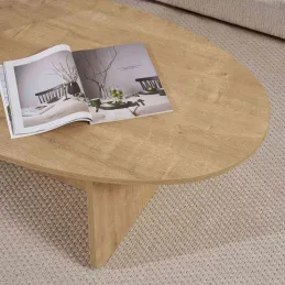 Table basse ovale en aggloméré Orba