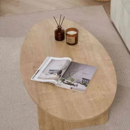 Table basse ovale en aggloméré Orba