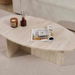 Table basse ovale en aggloméré Orba