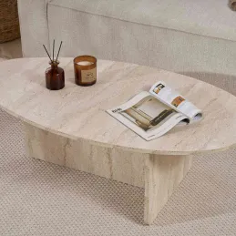 Table basse ovale en aggloméré Orba