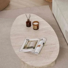 Table basse ovale en aggloméré Orba