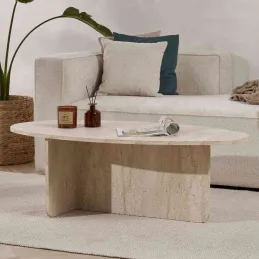 Table basse ovale en aggloméré Orba
